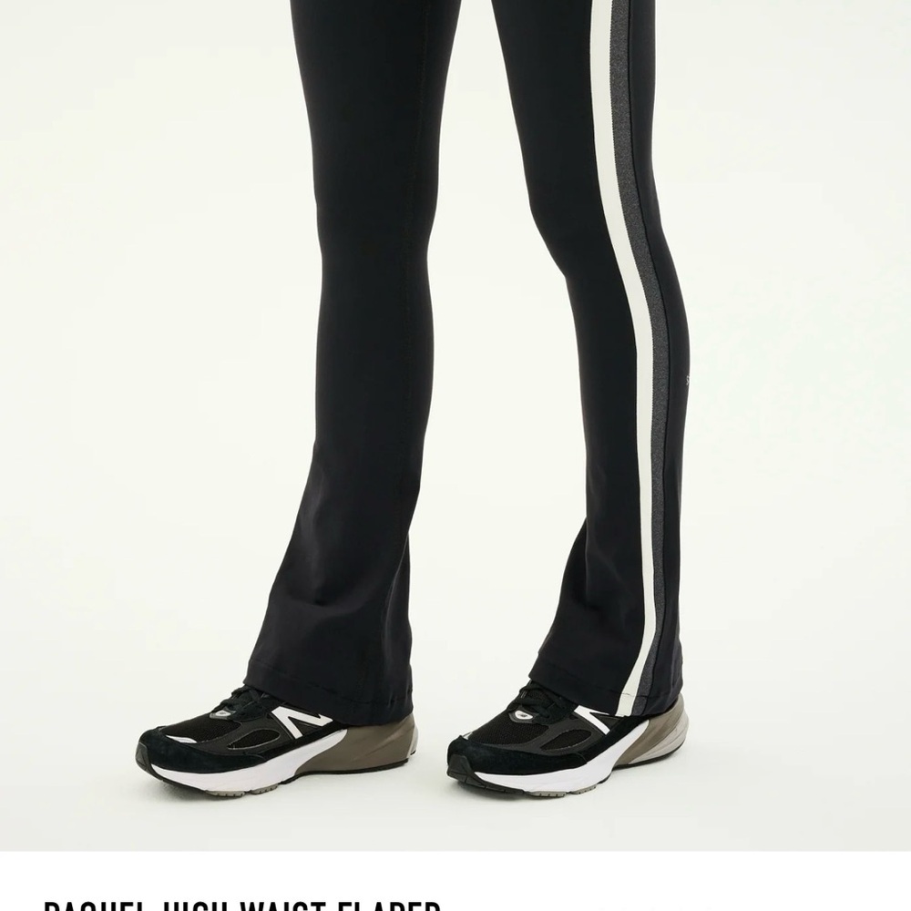 Splits59 Black Flare Pants with White Stripe